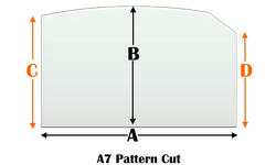 A7 Specialty cut pyroceramic glass for wood stoves