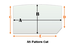 A8 Specialty cut pyroceramic glass for wood stoves