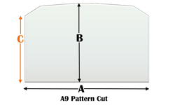 A9 Specialty cut pyroceramic glass for wood stoves