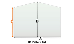 R1 Specialty cut pyroceramic glass for wood stoves