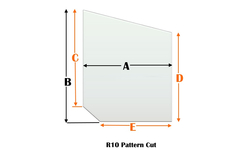R10 Specialty cut pyroceramic glass for wood stoves