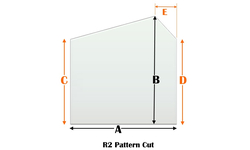 R2 Specialty cut pyroceramic glass for wood stoves