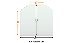 R3 Specialty cut pyroceramic glass for wood stoves