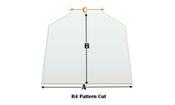 R4 Specialty cut pyroceramic glass for wood stoves