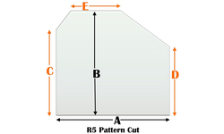 R5 Specialty cut pyroceramic glass for wood stoves