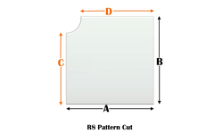 R8 Specialty cut pyroceramic glass for wood stoves